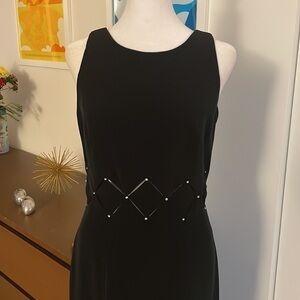 CACHE crystal cut out bodice formal front slit dress gown